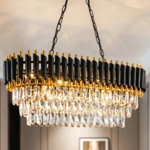 Black & Gold Crystal Chandelier